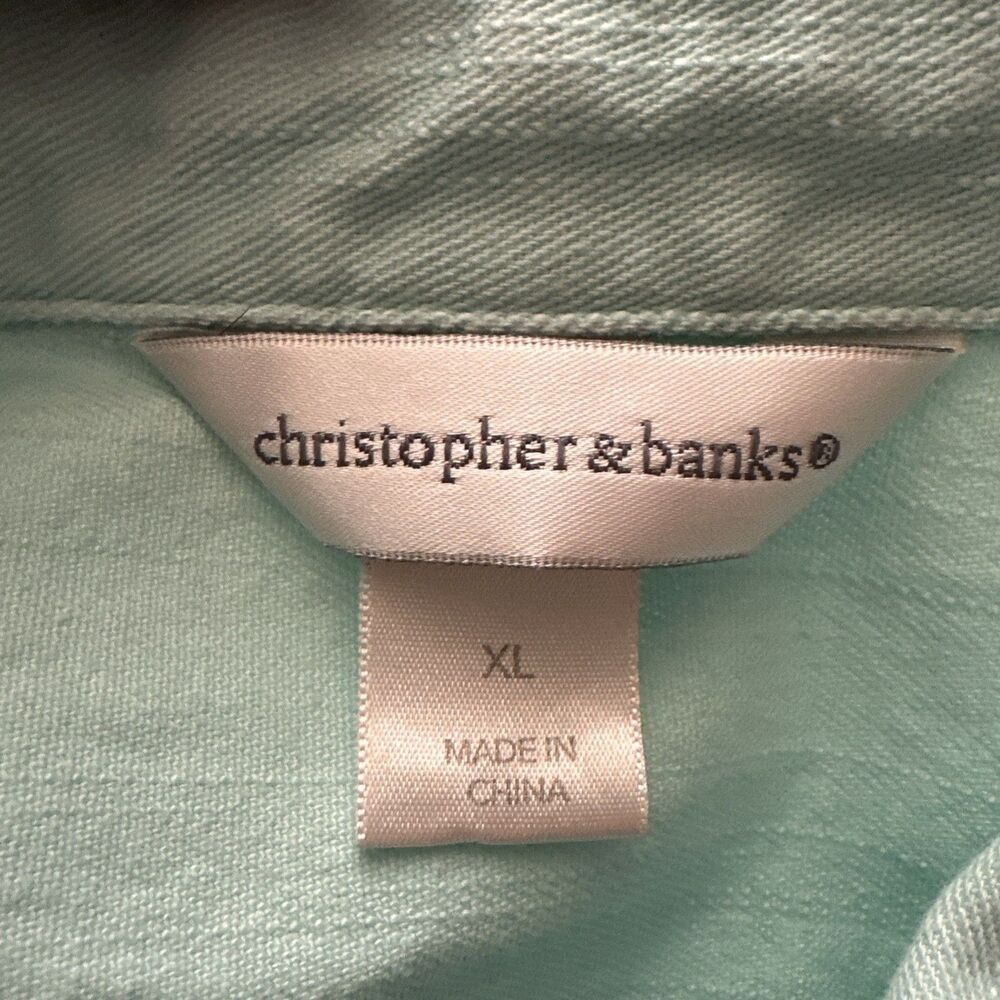 Christopher & Banks Women’s XL Blue Denim Jacket Button Front Casual - Picture 7 of 8